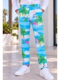 OPPOSUITS GARNITUR DLA CHŁOPCA W KOLOROWE WZORY FLAMINGGI I PALMY 3-CZĘŚCIOWY MARYNARKA , SPODNIE I KRAWAT OSTB-0013
