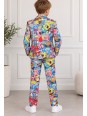 OPPOSUITS KOLOROWY GARNITUR DLA CHŁOPCA SPONGEBOB FRENZY 3-CZĘŚCIOWY MARYNARKA , SPODNIE I KRAWAT OSBO-1015