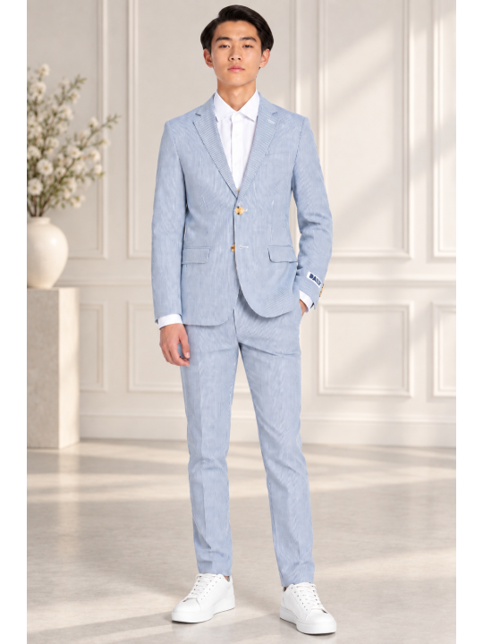 DAILY BY OPPOSUITS GARNITUR CHŁOPIĘCY W PASKI BIAŁE I NIEBIESKIE KOLEKCJA DAILY SERSUCKER DATS-1004