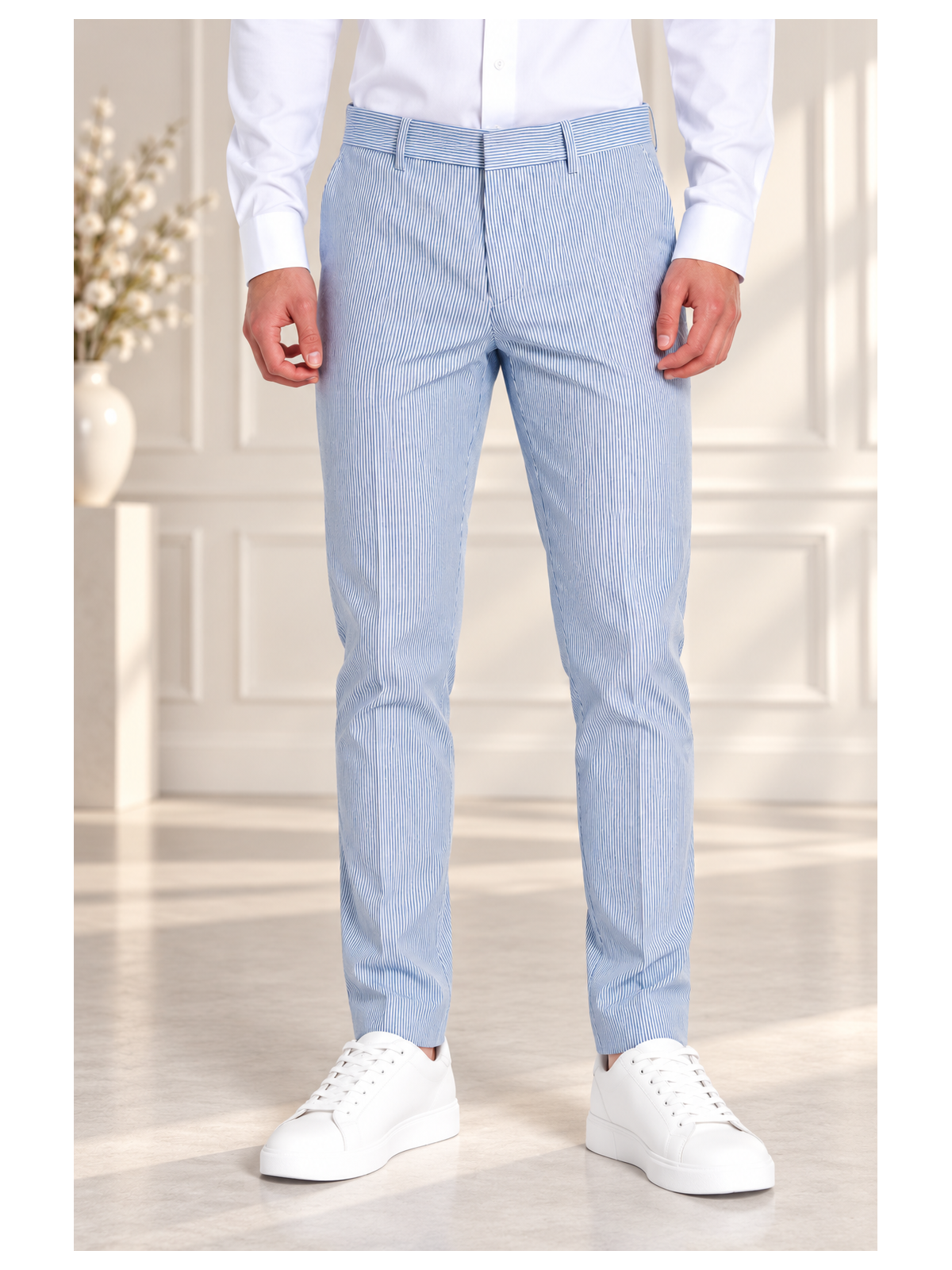 DAILY BY OPPOSUITS GARNITUR CHŁOPIĘCY W PASKI BIAŁE I NIEBIESKIE KOLEKCJA DAILY SERSUCKER DATS-1004