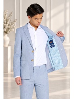 DAILY BY OPPOSUITS GARNITUR CHŁOPIĘCY W PASKI BIAŁE I NIEBIESKIE KOLEKCJA DAILY SERSUCKER DATS-1004