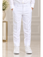 OPPOSUITS GARNITUR DLA CHŁOPCA BIAŁY GŁADKI WHITE KNIGHT 3-CZĘŚCIOWY MARYNARKA, SPODNIE I KRAWAT OSTB-0009