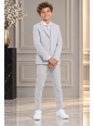 OPPOSUITS GARNITUR DLA CHŁOPCA SZARY GŁADKI  GROOVY GREY 3-CZĘŚCIOWY MARYNARKA , SPODNIE I KRAWAT OSB-0021