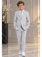 OPPOSUITS GARNITUR DLA CHŁOPCA SZARY GŁADKI  GROOVY GREY 3-CZĘŚCIOWY MARYNARKA , SPODNIE I KRAWAT OSB-0021