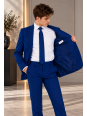 OPPOSUITS GARNITUR CHŁOPIĘCY NIEBIESKI GŁADKI NAVY ROYALE 3-CZĘŚCIOWY MARYNARKA , SPODNIE I KRAWAT OSTB-0007