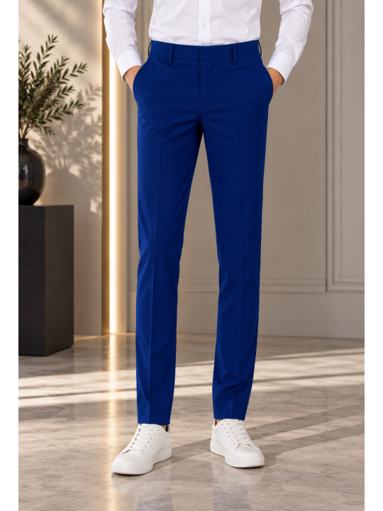 OPPOSUITS GARNITUR CHŁOPIĘCY NIEBIESKI GŁADKI NAVY ROYALE 3-CZĘŚCIOWY MARYNARKA , SPODNIE I KRAWAT OSTB-0007