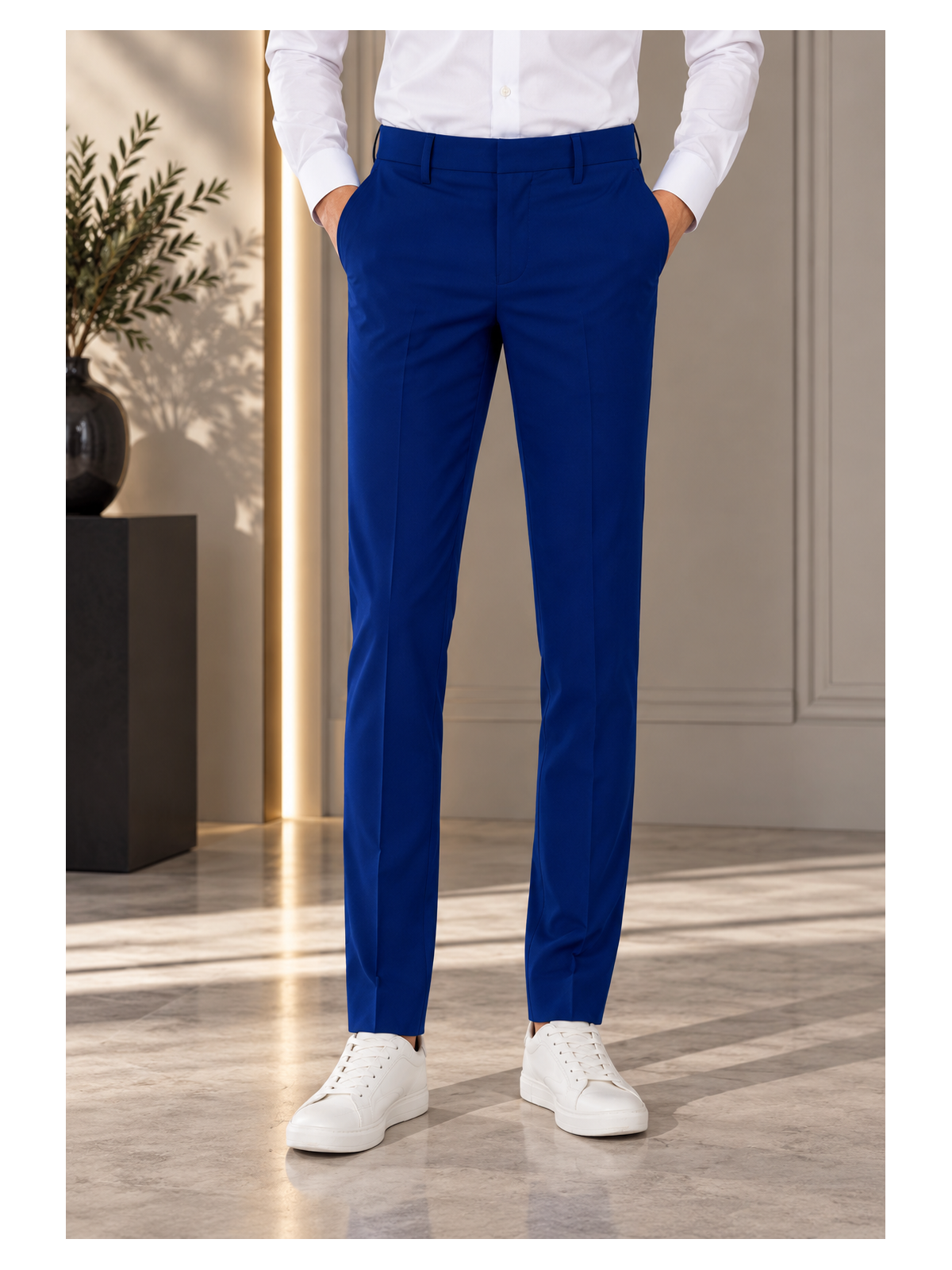 OPPOSUITS GARNITUR CHŁOPIĘCY NIEBIESKI GŁADKI NAVY ROYALE 3-CZĘŚCIOWY MARYNARKA , SPODNIE I KRAWAT OSTB-0007