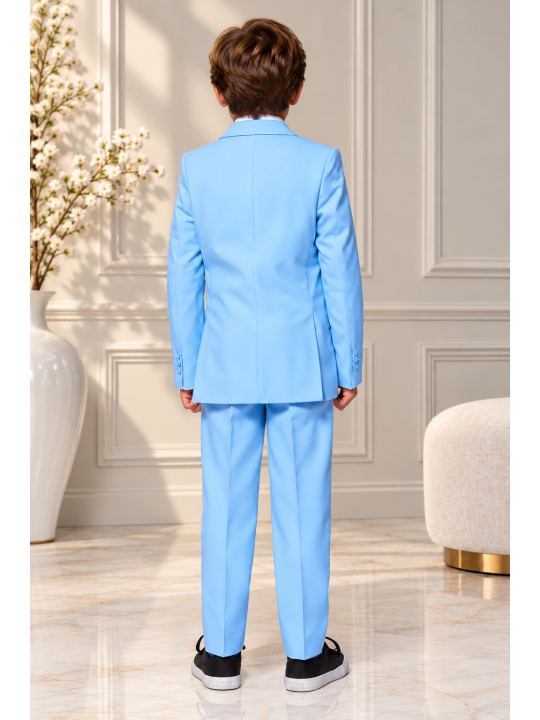 OPPOSUITS GARNITUR CHŁOPIĘCY BŁĘKITNY GŁADKI COOL BLUE 3-CZEIOWY MARYNARKA , SPODNIE I KRAWAT OSBO-1001