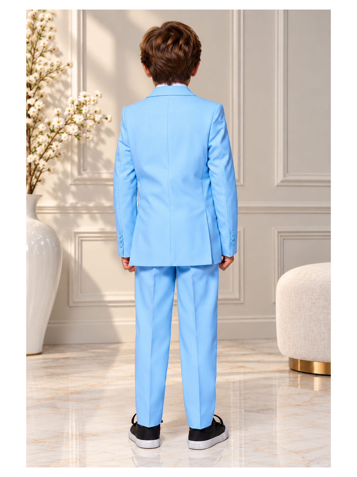 OPPOSUITS GARNITUR CHŁOPIĘCY BŁĘKITNY GŁADKI COOL BLUE 3-CZEIOWY MARYNARKA , SPODNIE I KRAWAT OSBO-1001