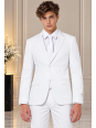 OPPOSUITS GARNITUR CHŁOPIĘCY BIAŁY GŁADKI WHITE KNIGHT 3-CZĘŚCIOWY MARYNARKA , SPODNIE I KRAWAT OSTB-0009