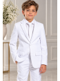 OPPOSUITS GARNITUR DLA CHŁOPCA BIAŁY GŁADKI WHITE KNIGHT 3-CZĘŚCIOWY MARYNARKA, SPODNIE I KRAWAT OSTB-0009