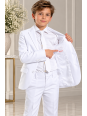 OPPOSUITS GARNITUR DLA CHŁOPCA BIAŁY GŁADKI WHITE KNIGHT 3-CZĘŚCIOWY MARYNARKA, SPODNIE I KRAWAT OSTB-0009