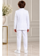 OPPOSUITS GARNITUR DLA CHŁOPCA BIAŁY GŁADKI WHITE KNIGHT 3-CZĘŚCIOWY MARYNARKA, SPODNIE I KRAWAT OSTB-0009