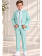 OPPOSUITS GARNITUR DLA CHŁOPCA KOLOR MIĘTOWY GŁADKI MAGIC MINT 3-CZĘŚCIOWY MARYNARKA, SPODNIE I KRAWAT OSBO-1019
