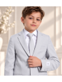 OPPOSUITS GARNITUR DLA CHŁOPCA  SZARY GŁADKI GROOVY GREY 3-CZĘŚCIOWY MARYNARKA , SPODNIE I KRAWAT OSBO-0021