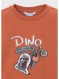 MAYORAL POMARAŃCZOWA BLUZKA CHŁOPIĘCA Z DŁUGIM RĘKAWEM "DINO IN WHEELS" 4010/18