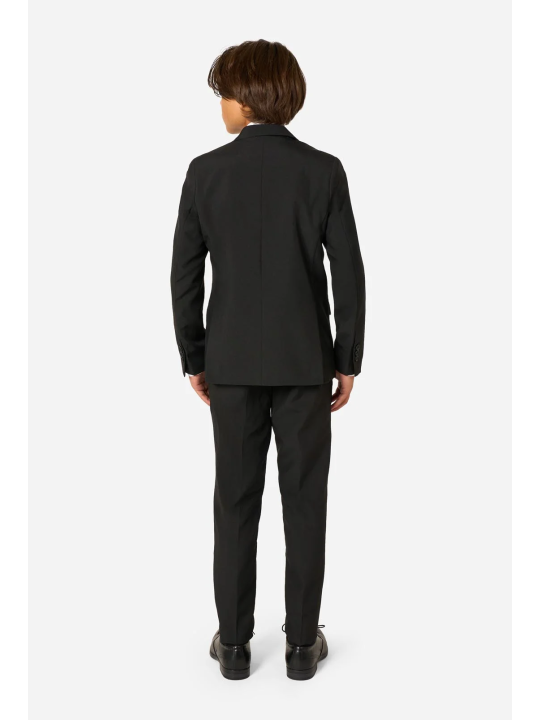 OPPOSUITS GARNITUR CHŁOPIĘCY CZARNY GŁADKI BLACK KNIGHT 3-CZĘŚCIOWY MARYNARKA , SPODNIE I KRAWAT OSTB-0008