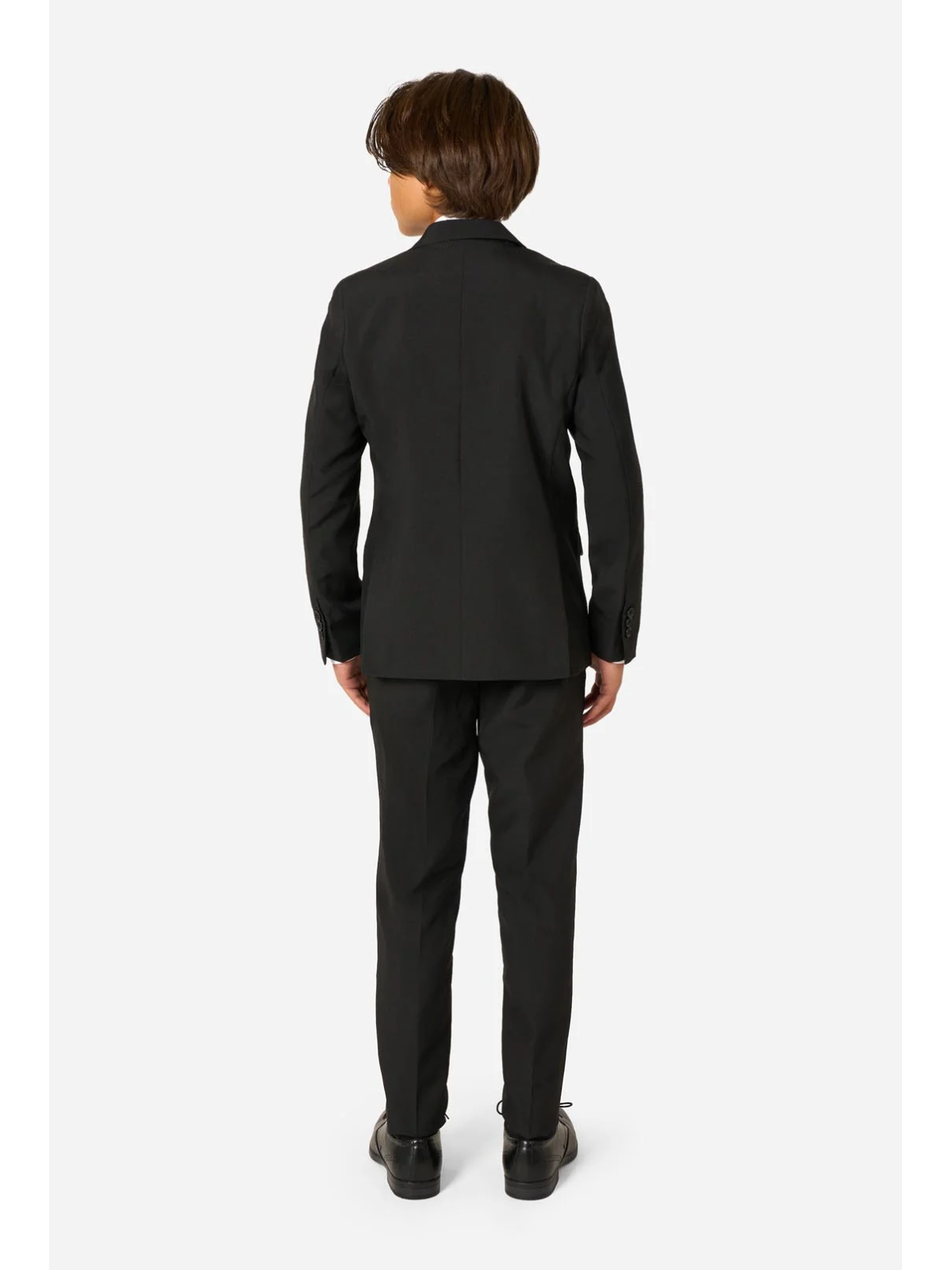 OPPOSUITS GARNITUR CHŁOPIĘCY CZARNY GŁADKI BLACK KNIGHT 3-CZĘŚCIOWY MARYNARKA , SPODNIE I KRAWAT OSTB-0008
