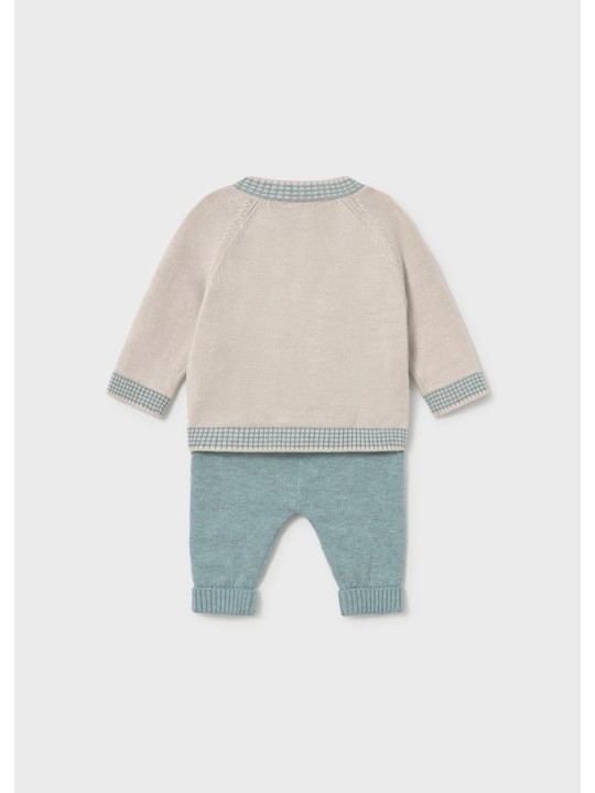 MAYORAL NEWBORN KOMPLET NIEMOWLĘCY BAWEŁNIANY ZE SWETERKIEM I SPODNIAMI BEAR  2523/69