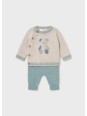 MAYORAL NEWBORN KOMPLET NIEMOWLĘCY BAWEŁNIANY ZE SWETERKIEM I SPODNIAMI BEAR  2523/69