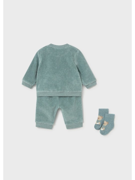 MAYORAL NEWBORN DRES SZTRUKSOWY CHŁOPIĘCY Z MOTYWEM MISIA 2669/31