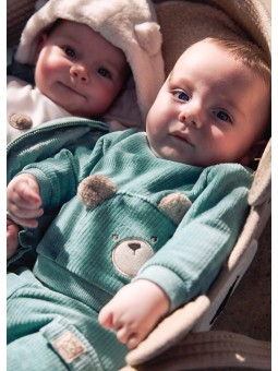 MAYORAL NEWBORN DRES SZTRUKSOWY CHŁOPIĘCY Z MOTYWEM MISIA 2669/31