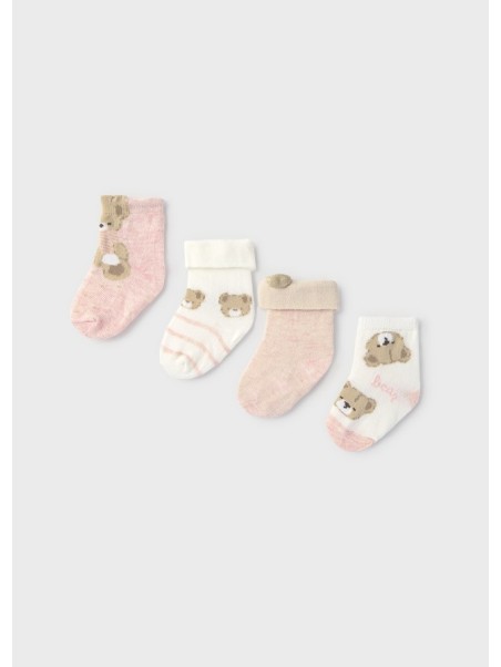MAYORAL NEWBORN ZESTAW 4 PAR SKARPETEK NIEMOWLĘCYCH Z MOTYWEM MISIA 9112/64