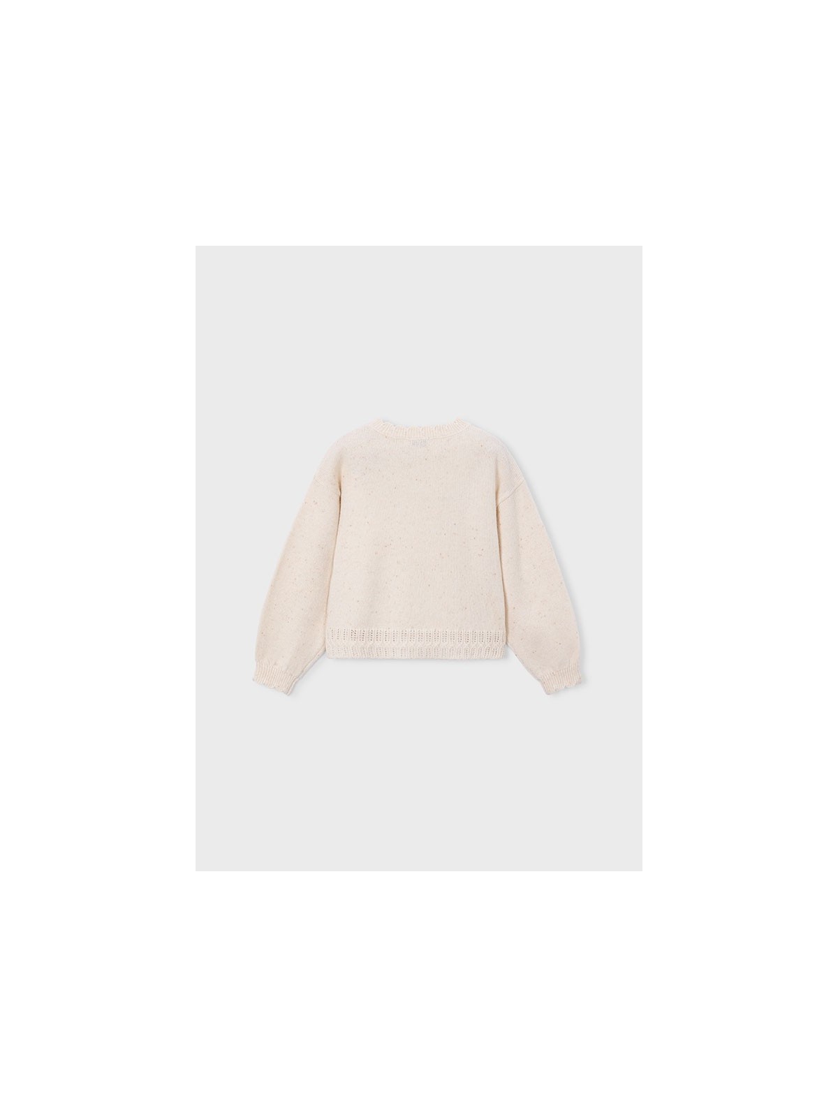 MAYORAL DZIEWCZĘCY SWETER DZIANINOWY Z MOTYWEM PIESKA PUDLA - BEŻOWY 4315/36