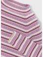 MAYORAL DZIEWCZĘCY PRĄŻKOWANY SWTER W PASKI ZE ZŁOTĄ NITKĄ  FIOLETOWO BEŻOWY 4026/69