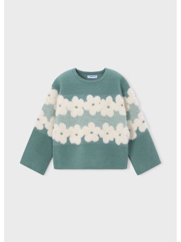 MAYORAL DZIEWCZĘCY SWETER ŻAKARDOWY W KWIATY 4317/42