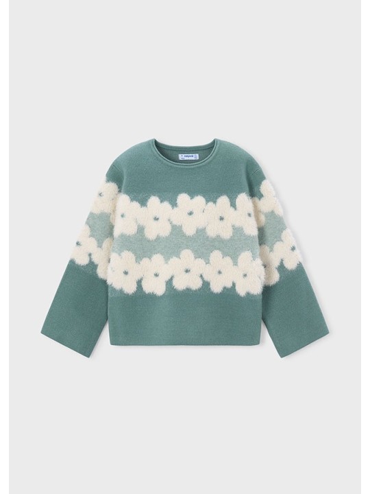 MAYORAL DZIEWCZĘCY SWETER ŻAKARDOWY W KWIATY 4317/42