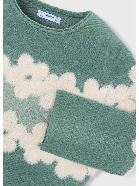 MAYORAL DZIEWCZĘCY SWETER ŻAKARDOWY W KWIATY 4317/42