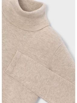 MAYORAL KLASYCZNY DZIECIĘCY SWETER Z GOLFEM BASIC BEŻOWY MELANŻ 313/48