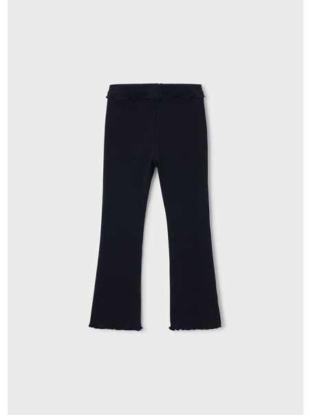 MAYORAL DZIEWCZĘCE LEGGINSY PRĄŻKOWANE FLARE Z FALBANKĄ CZARNE 4728/17