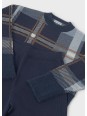 MAYORAL GRANATOWY KOMPLET DZIEWCZĘCY SWETER W KRATĘ I SPODNIE Z DZIANINY 7532/19