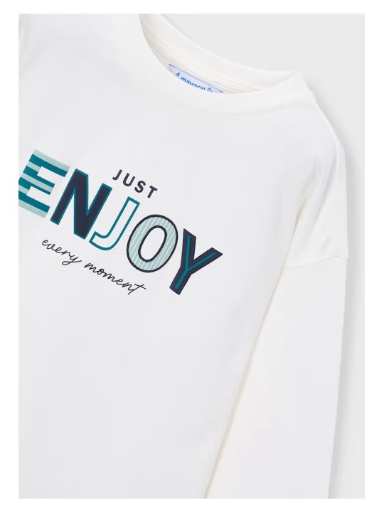 MAYORAL KOSZULKA CHŁOPIĘCA Z DŁUGIM RĘKAWEM "JUST ENJOY" 4007/90