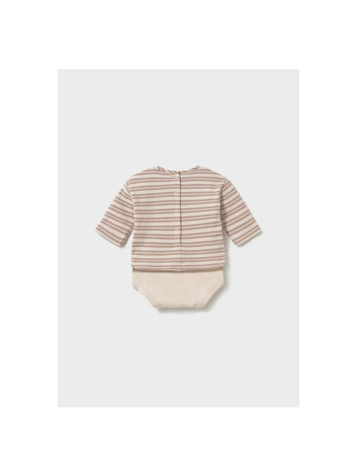 MAYORAL NEWBORN PRĄŻKOWANE BODY NIEMOWLĘCE W PASKI BEŻOWE 2776/65