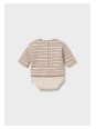 MAYORAL NEWBORN PRĄŻKOWANE BODY NIEMOWLĘCE W PASKI BEŻOWE 2776/65