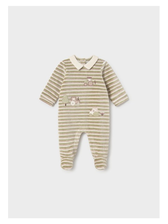 MAYORAL NEWBORN AKSAMITNY PAJACYK NIEMOWLĘCY W PASKI  TRAKTORKAMI 2786/83