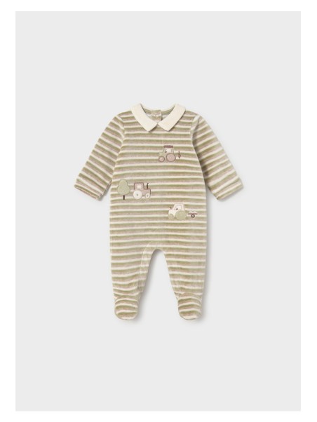 MAYORAL NEWBORN AKSAMITNY PAJACYK NIEMOWLĘCY W PASKI  TRAKTORKAMI 2786/83