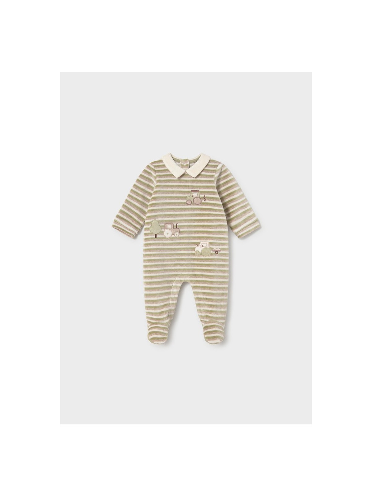 MAYORAL NEWBORN AKSAMITNY PAJACYK NIEMOWLĘCY W PASKI  TRAKTORKAMI 2786/83