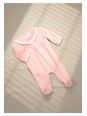 MAYORAL NEWBORN  WELUROWY PAJACYK NIEMOWLĘCY Z OZDOBNYM KOŁNIERZYKIEM - RÓŻOWY 2749/67