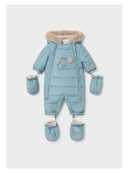 MAYORAL NEWBORN PIKOWANY KOMBINEZON Z MISIEM DLA NOWORODKA BŁĘKIT 2602/83