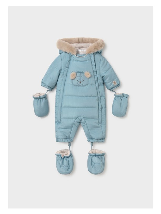 MAYORAL NEWBORN PIKOWANY KOMBINEZON Z MISIEM DLA NOWORODKA BŁĘKIT 2602/83