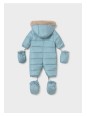 MAYORAL NEWBORN PIKOWANY KOMBINEZON Z MISIEM DLA NOWORODKA BŁĘKIT 2602/83