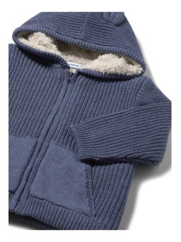 MAYORAL BLUZA DZIANOWA Z KAPTUREM OCIEPLANA  NIEBIESKA 2350/75