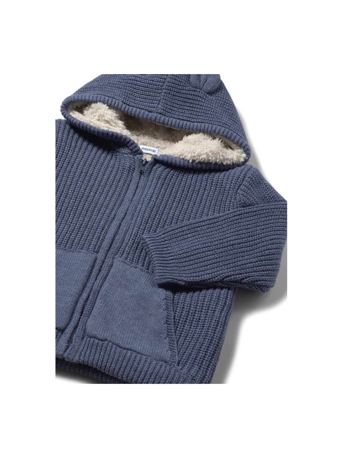 MAYORAL BLUZA DZIANOWA Z KAPTUREM OCIEPLANA  NIEBIESKA 2350/75