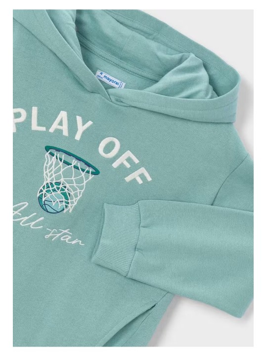 MAYORAL CHŁOPIĘCA BLUZA Z KAPTUREM "PLAY OFF AL STAR" TURKUS MIĘTA 4456/62