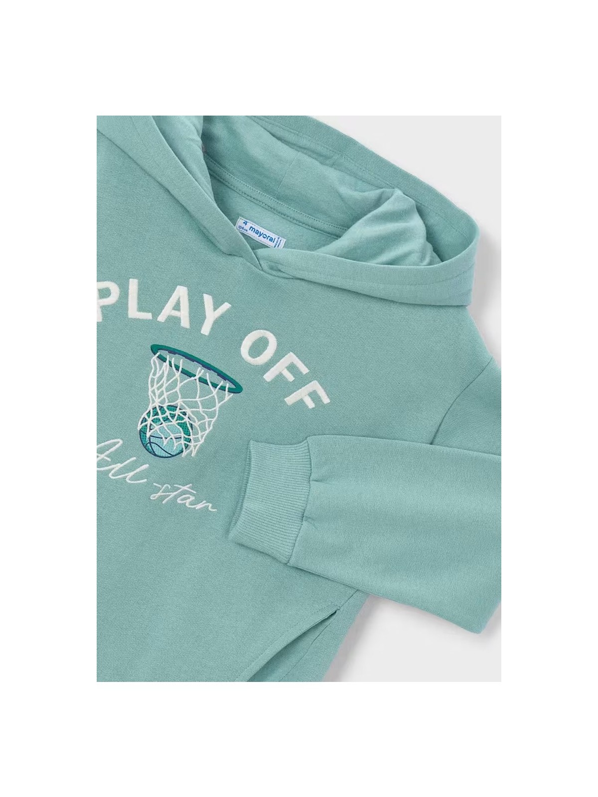 MAYORAL CHŁOPIĘCA BLUZA Z KAPTUREM "PLAY OFF AL STAR" TURKUS MIĘTA 4456/62
