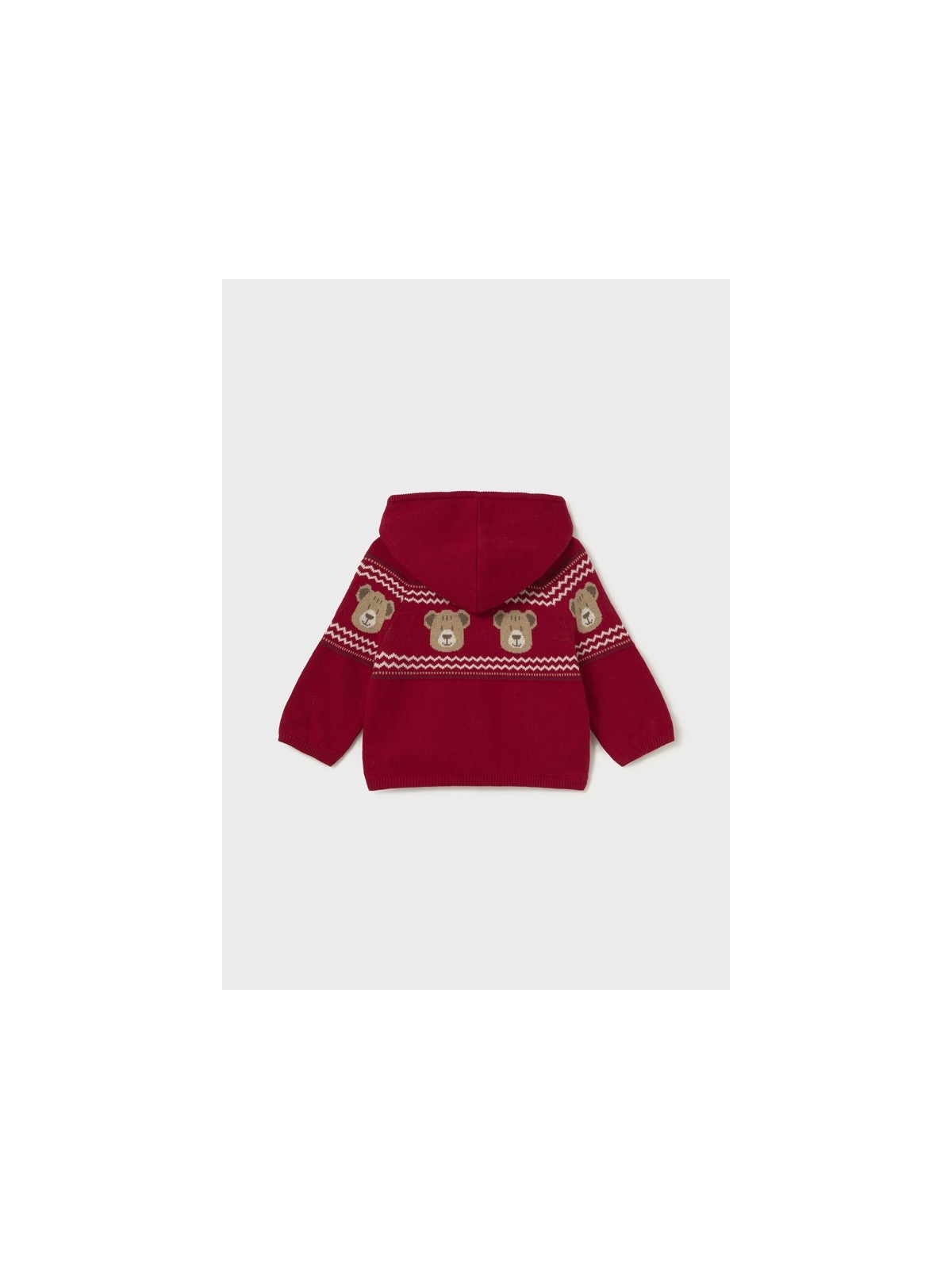 MAYORAL CZERWONY SWETER ROZPINANY Z KAPTUREM Z MOTYWEM MISIA 2380/75